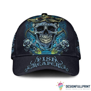 Skull Gift Fishing Gifts Love Skull Fishing Fish Reaper Classic Cap HG