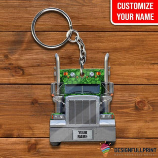 Personalized Love Truck St Patricks Day Key Chain HG Gift For Farmer