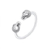 Adjustable Punk Double Skull Ring - designfullprint