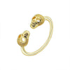 Adjustable Punk Double Skull Ring - designfullprint