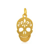 Stainless Steel Polished Hollow Skull Head Charm