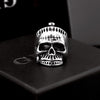 Sad Skull Temple Stitch Adjustable Ring