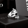 Sad Skull Temple Stitch Adjustable Ring
