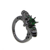 Green Zircon Skull Rings