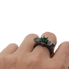 Green Zircon Skull Rings