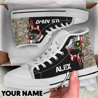 Armed Force Personalized High Top Canvas Shoes
