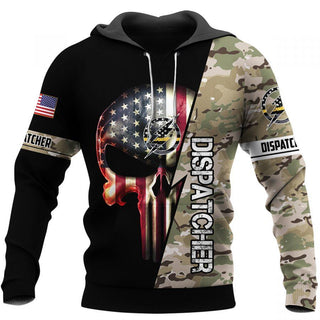 Skull Gift Dispatcher Skull US Unisex Size Hoodie