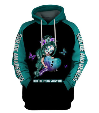 Skull Gift Suicide Awareness Sugar Skull Girl Hoodie