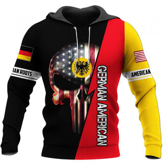 Skull Gift German Skull Hoodie US Unisex Size American Grown With German Roots Skull Hoodie German Hoodie