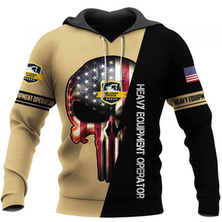 Skull Gift Heavy Equipment Operator Skull US Unisex Size Hoodie