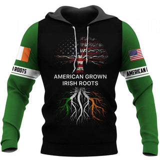 Irish Shop American Grown Irish Roots American Grown With Irish Roots US Unisex Size Hoodies