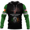 Irish Shop American Grown Irish Roots American Grown With Irish Roots US Unisex Size Hoodies