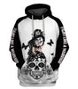 Skull Gift Fight Like A Warrior™ Black Menaloma Skin Cancer Sugar Skull Girl Awareness Hoodie
