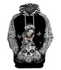 Skull Gift Fight Like A Warrior™ Zebra Rare Disease  Sugar Skull Girl Awareness Hoodie