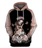 Skull Gift Fight Like A Warrior™ Peach Uterine Cancer Sugar Skull Girl Awareness Hoodie