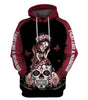 Skull Gift Fight Like A WARRIOR™ Red Burgundy Myeloma Cancer Sugar Skull Girl Hoodie