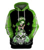 Skull Gift Fight Like A Warrior™ Lime Green Lymphomia Awareness Sugar Skull Girl Hoodie