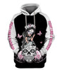 Skull Gift Fight Like A Warrior White Lung Cancer Sugar Skull Girl Awareness Hoodie
