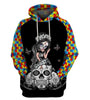 Skull Gift Autism Sugar Skull Girl Awareness Kid and Adult hoodie Autism Gift
