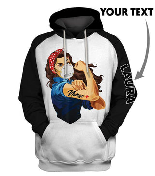 Gifts For Nurses Personalized Be Strong Nurse Brown Hair US Unisex Size Hoodie