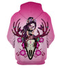 Skull Gift Deer Skull Vintage Spring Sugar Skull Girl Breast Cancer Awareness Hoodie