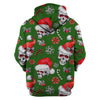 Skull Gift Forest Green Christmas Skull US Unisex Size Hoodie