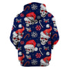 Skull Gift Navy Blue Christmas Skull US Unisex Size Hoodie