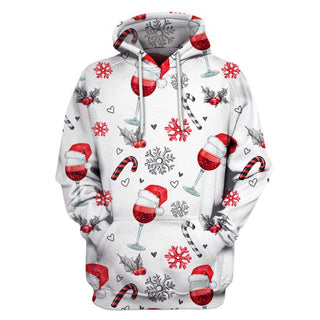 Christmas Wine Glass US Size Unisex Hoodie
