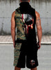 USMC Marine Sleeveless Zipup Hoodie US Unisex Size