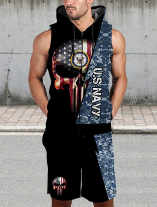 US Navy Type 1 Sleeveless Zipup Hoodie US Unisex Size