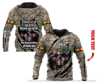 Gift For Veteran Lover In Memory Of The 58479 Brothers Who Never Returned Vietnam War Vietnam VeteranPersonalized Unisex Hoodie HG Military Hoodie Vietnam Vet