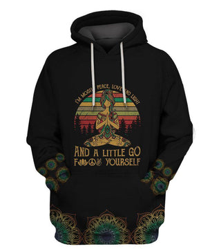 Gift For Hippie Im Mostly Peace Love Hippie Yoga Pullover Hoodie
