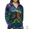Gift For Hippie Hippie Peace Flower Velvet Hoodie