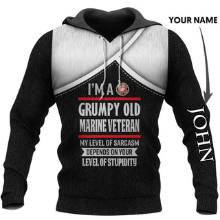 Gift For Veteran Lover Marine Veteran Personalized US Unisex Size Hoodie