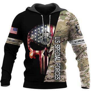 Skull Gift Gift For Army US Special Forces Skull US Unisex Size Hoodie