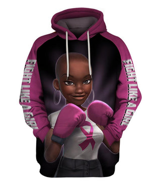 3D Pink Warrior Breast Cancer Awareness Unisex  Zipup/ Pullover Hoodie T-shirt Sweatshirt