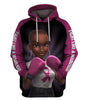 Pink Ribbon Awareness Fight Like A Warrior Breast Cancer Awareness Women Unisex Zipup Pullover Hoodie T-shirt Sweatshirt