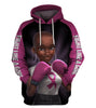 3D Pink Warrior Breast Cancer Awareness Unisex Zipup/ Pullover Hoodie T-shirt Sweatshirt Pink Ribbon Hoodie