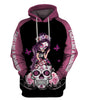 Skull Gift Pink Ribbon Fight Like A Warrior™ Breast Cancer Awareness Sugar Skull Girl Unisex Zipup/ Pullover Hoodie T-shirt Sweatshirt