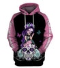 Skull Gift Fight Like A Warrior™ Pink Thyroid Cancer Sugar Skull Girl Awareness Hoodie