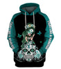 Skull Gift Fight Like A Warrior™ Multi-color Sugar Skull Girl Cancer Awareness Hoodie
