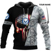 Skull Gift Gift For Army Personalized US Air force Skull US Unisex Size Hoodie