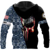 Skull Gift Gift For Army US Navy Symbol Skull Personalized 3D Skull Hoodie United States Navy Apparel