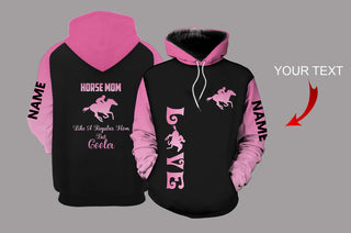 Gift For Horse Lover Gift For Mom Horse Mom Personalized US Unisex Size Hoodie