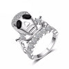 Crystal Fashion 925 Sterling Silver Skull Couple Ring