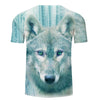 Winter Wolf Print Men Women T-shirt,  Summer Casual O-neck Short Sleeve Top&Tees - designfullprint
