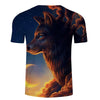 Sunrise & Wolf 3D Print Men Women T-shirt, Summer Short Sleeve O-neck Tops&Tees - designfullprint