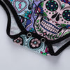 Sugar Skull Baby Girl Long Sleeve Body Suit with Headband Set - designfullprint