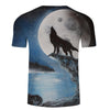 Unisex Casual Pullover Wolf and The Full Moon Printed 3D T-shirt - designfullprint