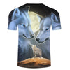 Moonlight Wolfs 3D Printed Men Women T-shirt, Summer O-neck Short Sleeve Tops Tees - designfullprint